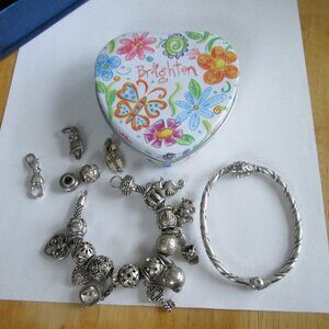 Brighton lot of bracelets and lots of charms beads stoppers